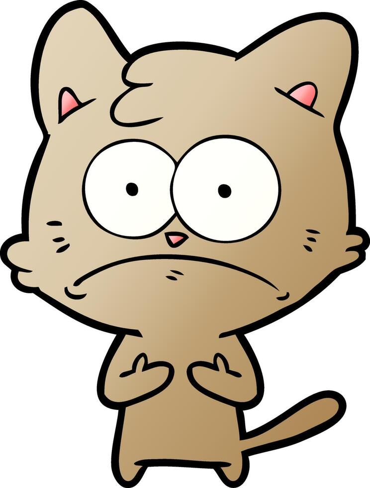 gato nervioso de dibujos animados vector