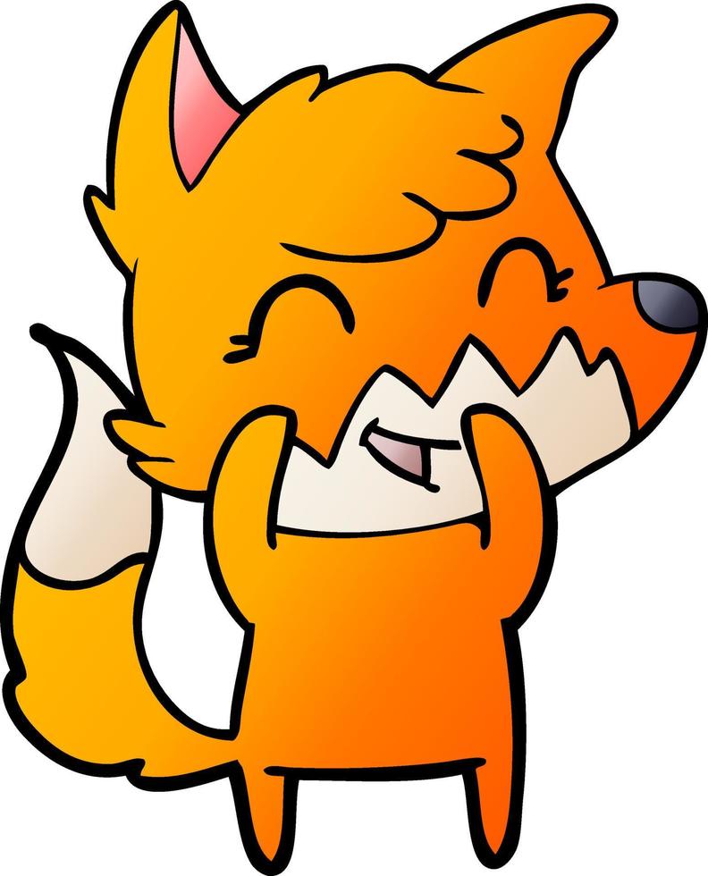 happy cartoon fox vector