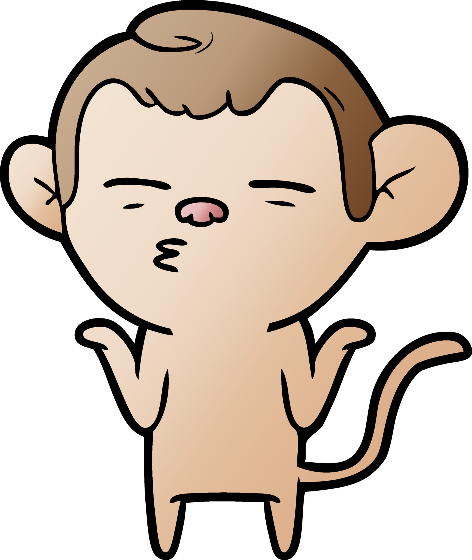 cartoon suspicious monkey 12547369 Vector Art at Vecteezy