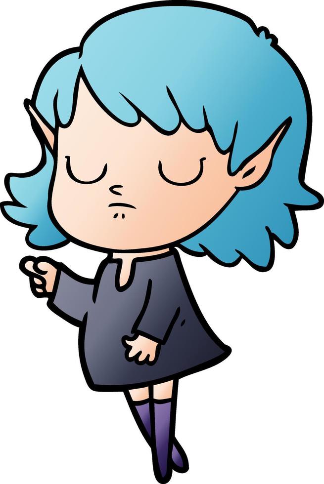 niña elfa de dibujos animados vector