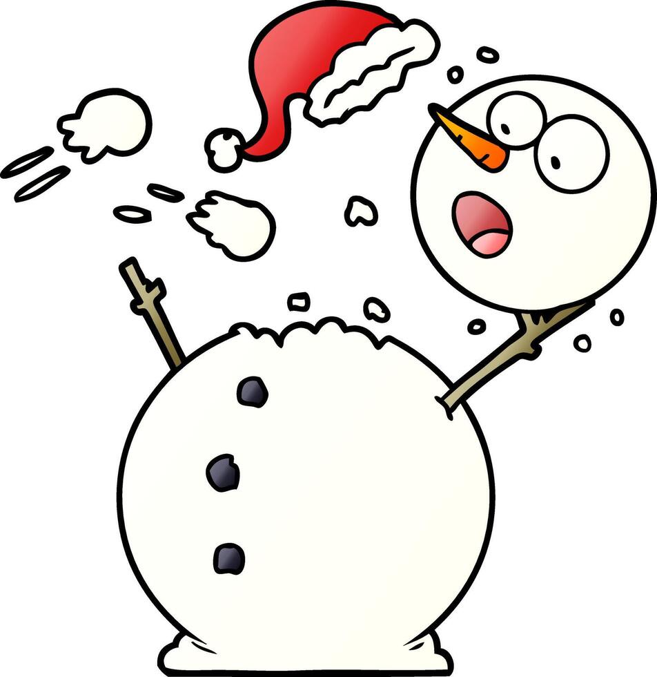 snowman in snowball fight vector