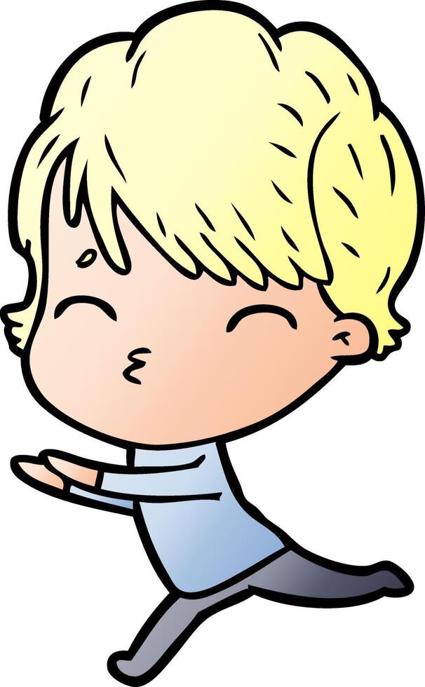 cartoon woman thinking vector