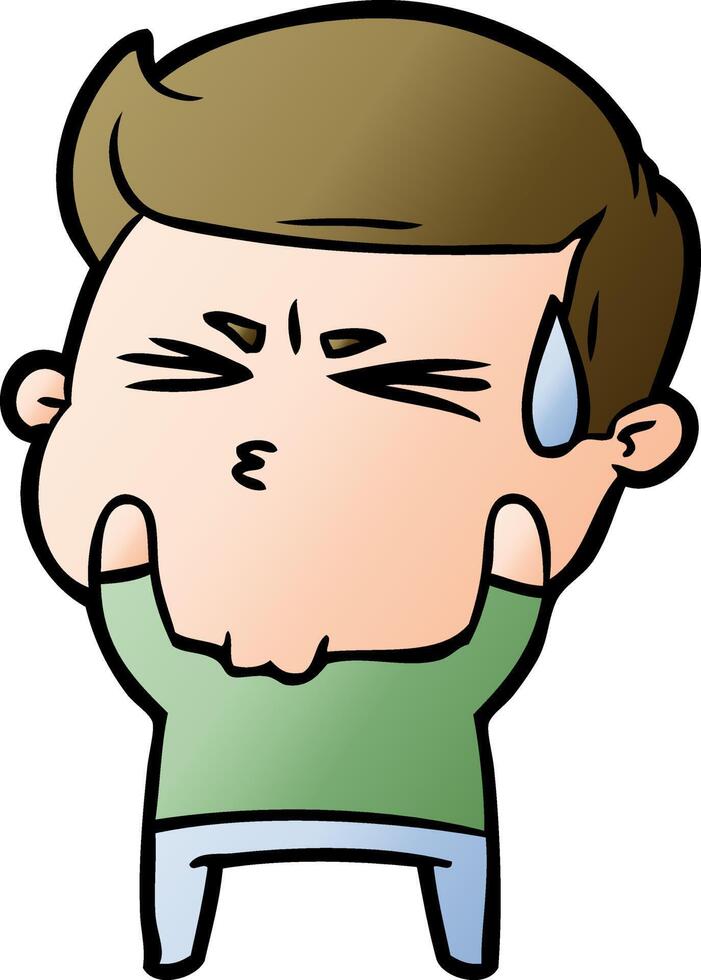 cartoon frustrated man vector