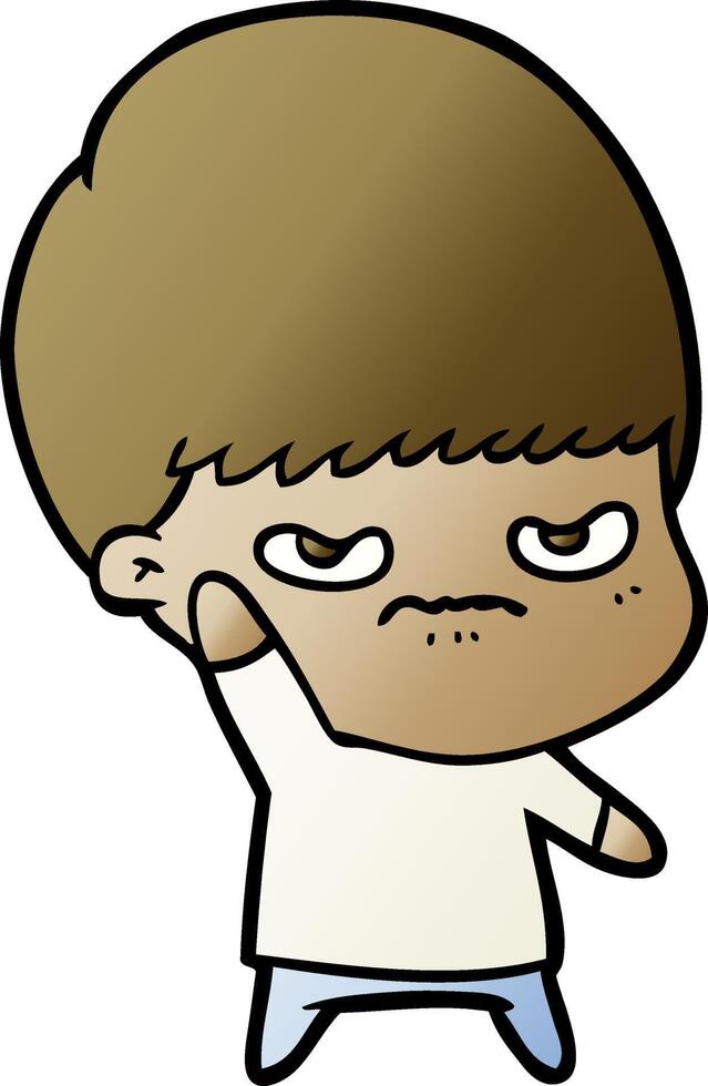 annoyed cartoon boy vector