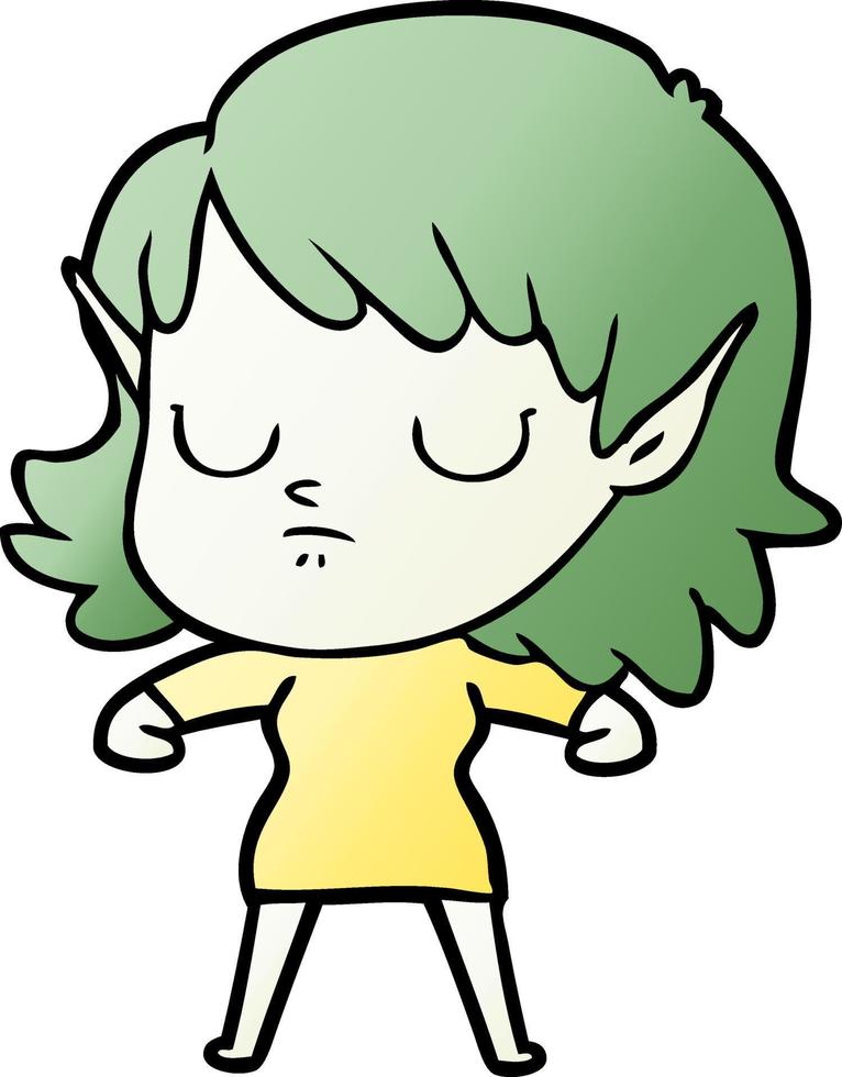 cartoon elf girl vector