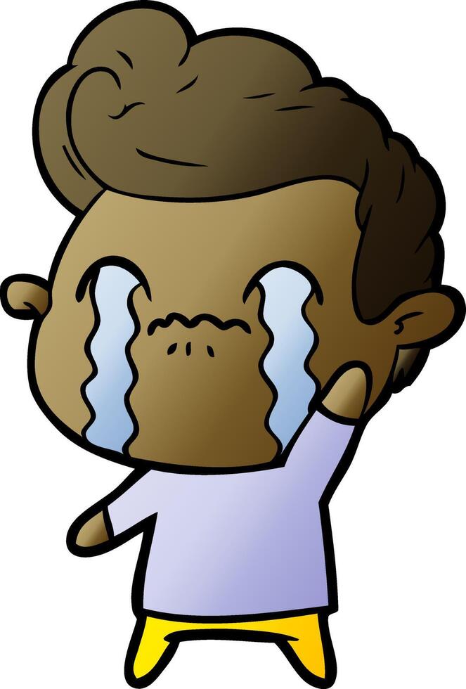 cartoon man crying vector