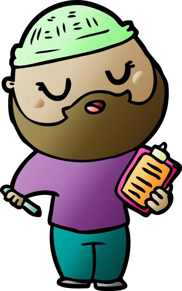 cartoon man with beard vector
