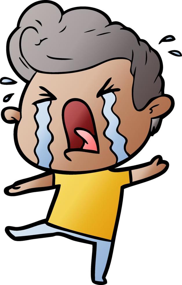 cartoon crying man vector