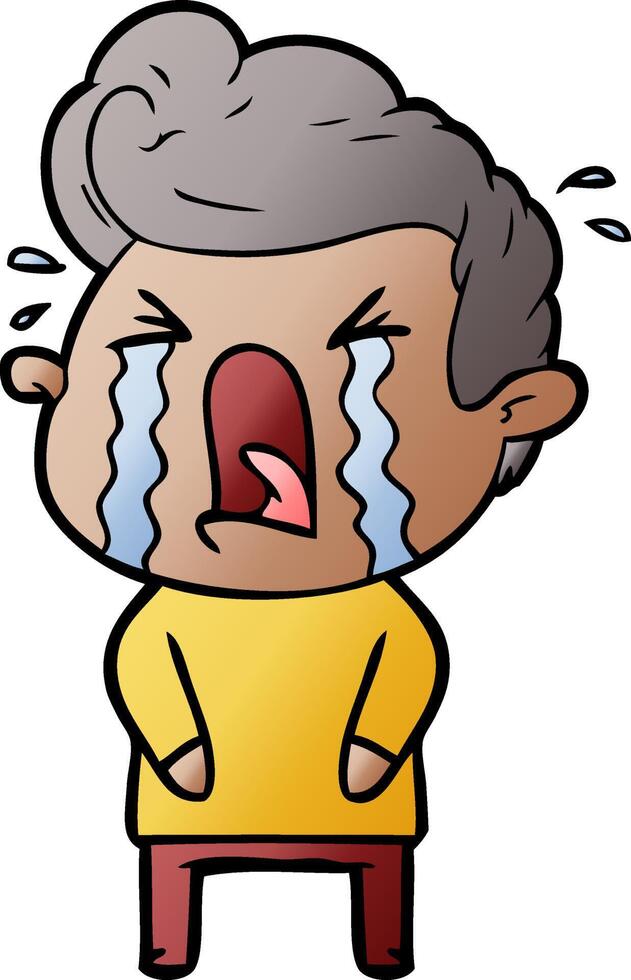 cartoon crying man vector
