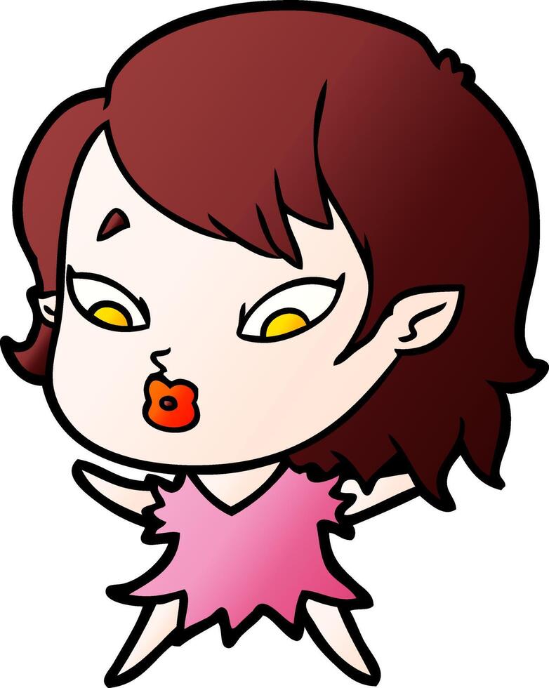 linda chica vampiro de dibujos animados vector