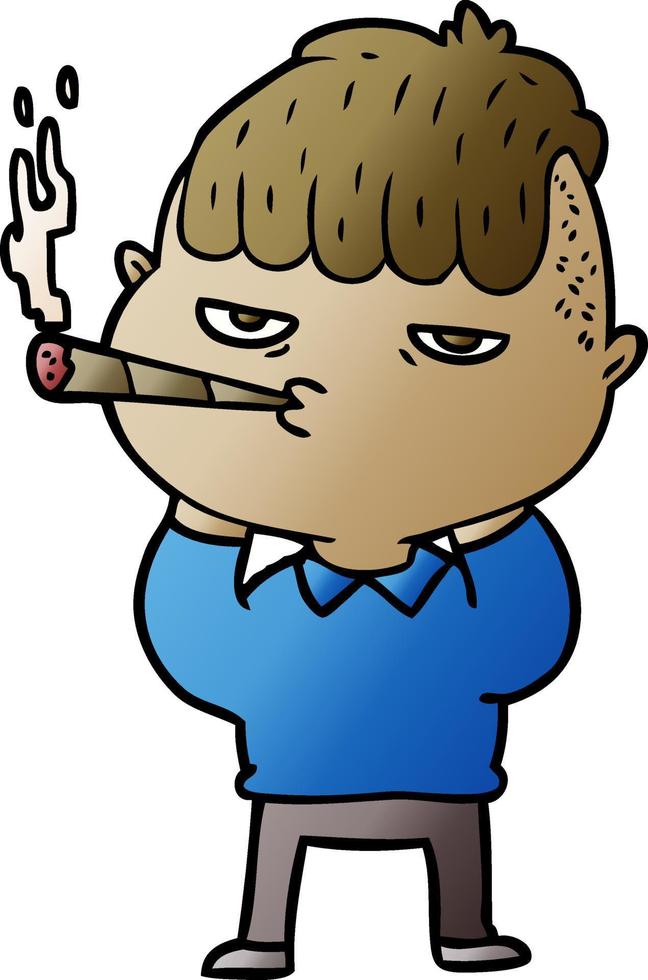 cartoon man smoking vector