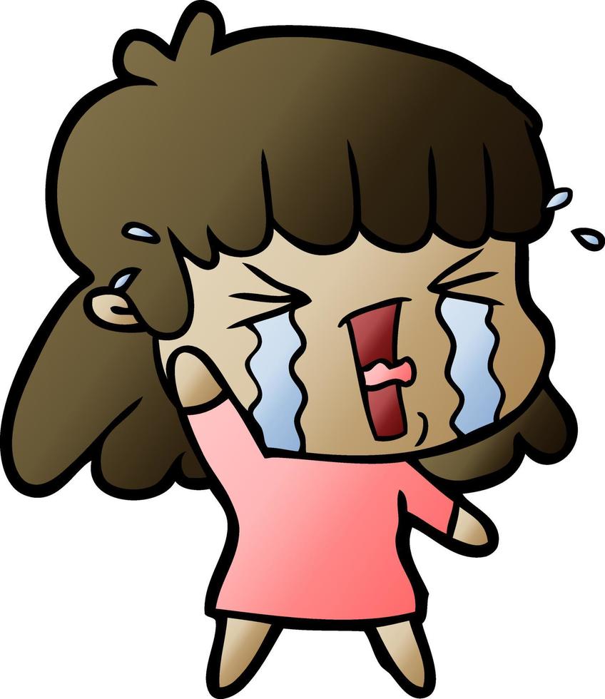 cartoon woman in tears vector
