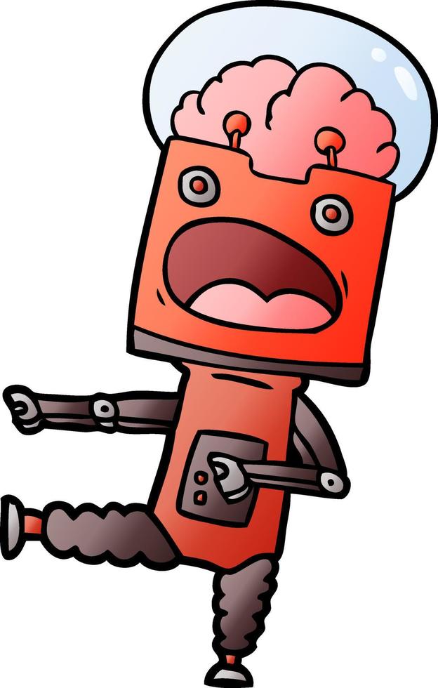 cartoon doodle character robot vector