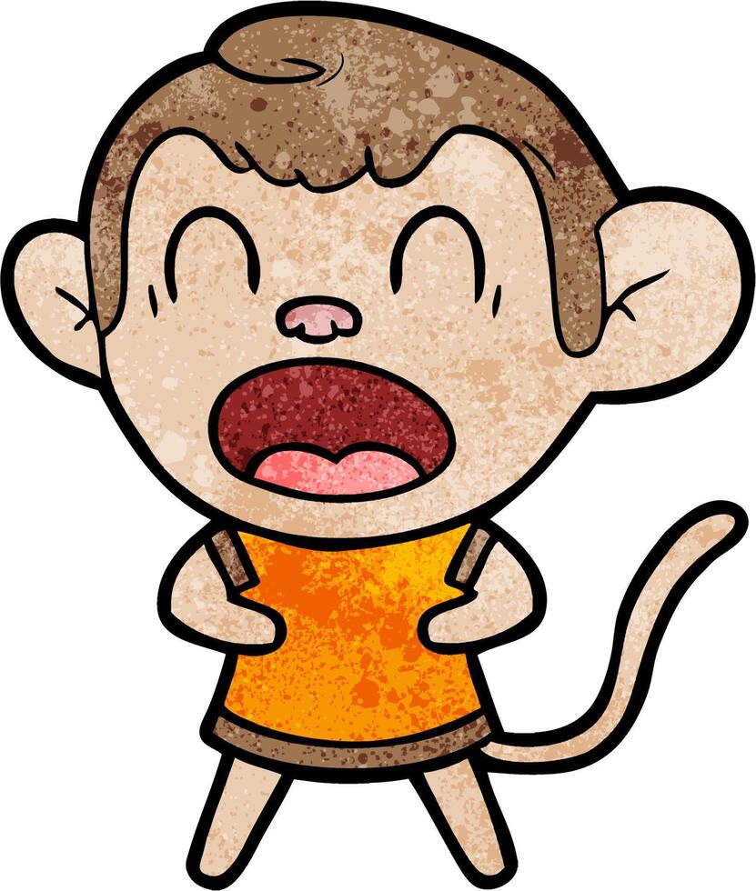 shouting cartoon monkey vector