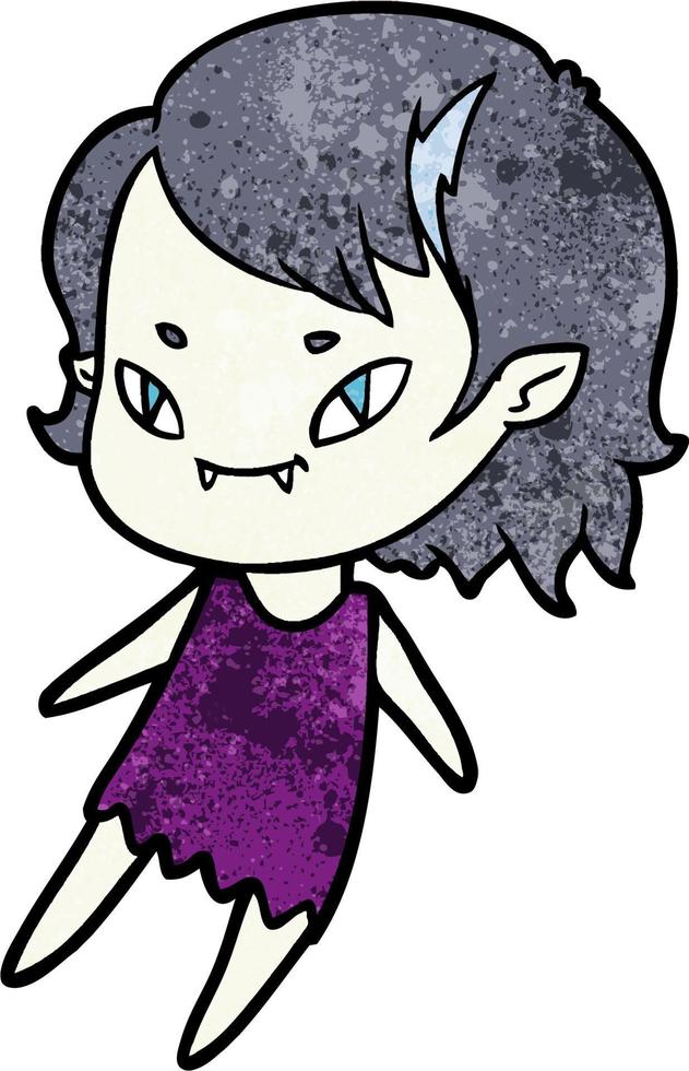 cartoon friendly vampire girl vector