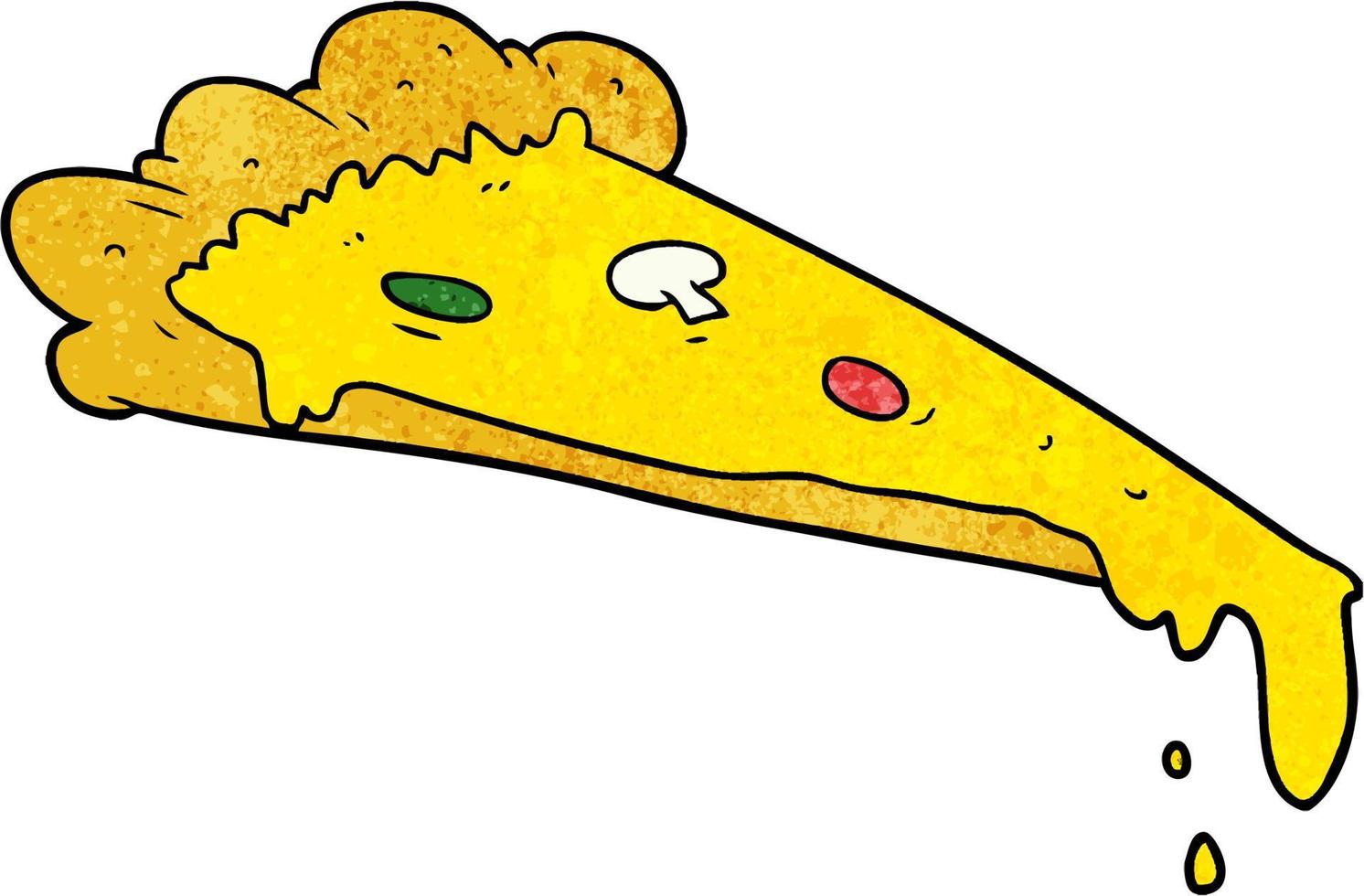 rebanada de pizza de dibujos animados vector