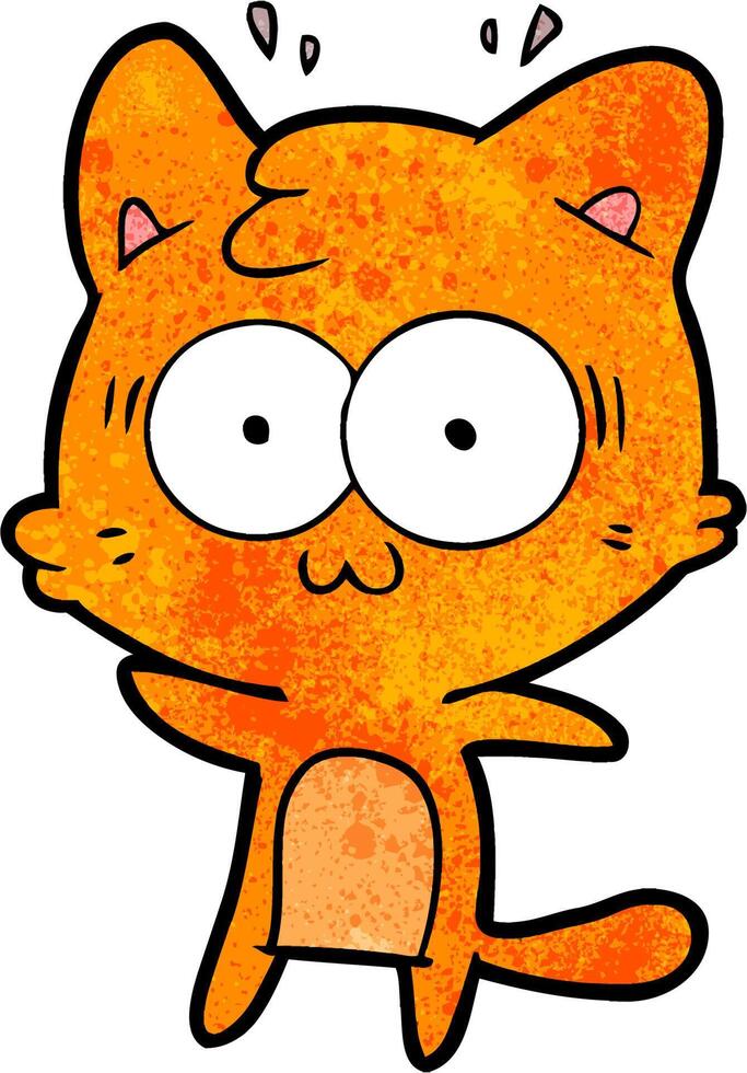 cartoon surprised cat vector