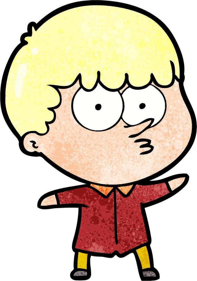 cartoon curious boy vector