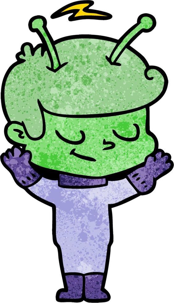 friendly cartoon spaceman vector