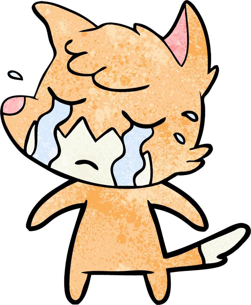 crying fox cartoon vector