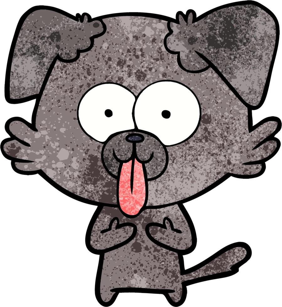 cartoon dog with tongue sticking out vector