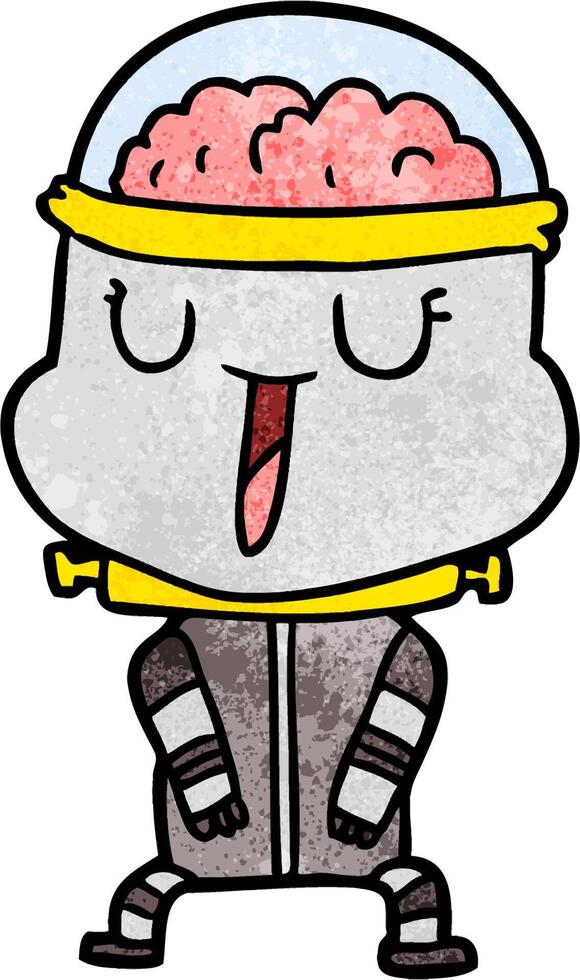 happy cartoon robot vector
