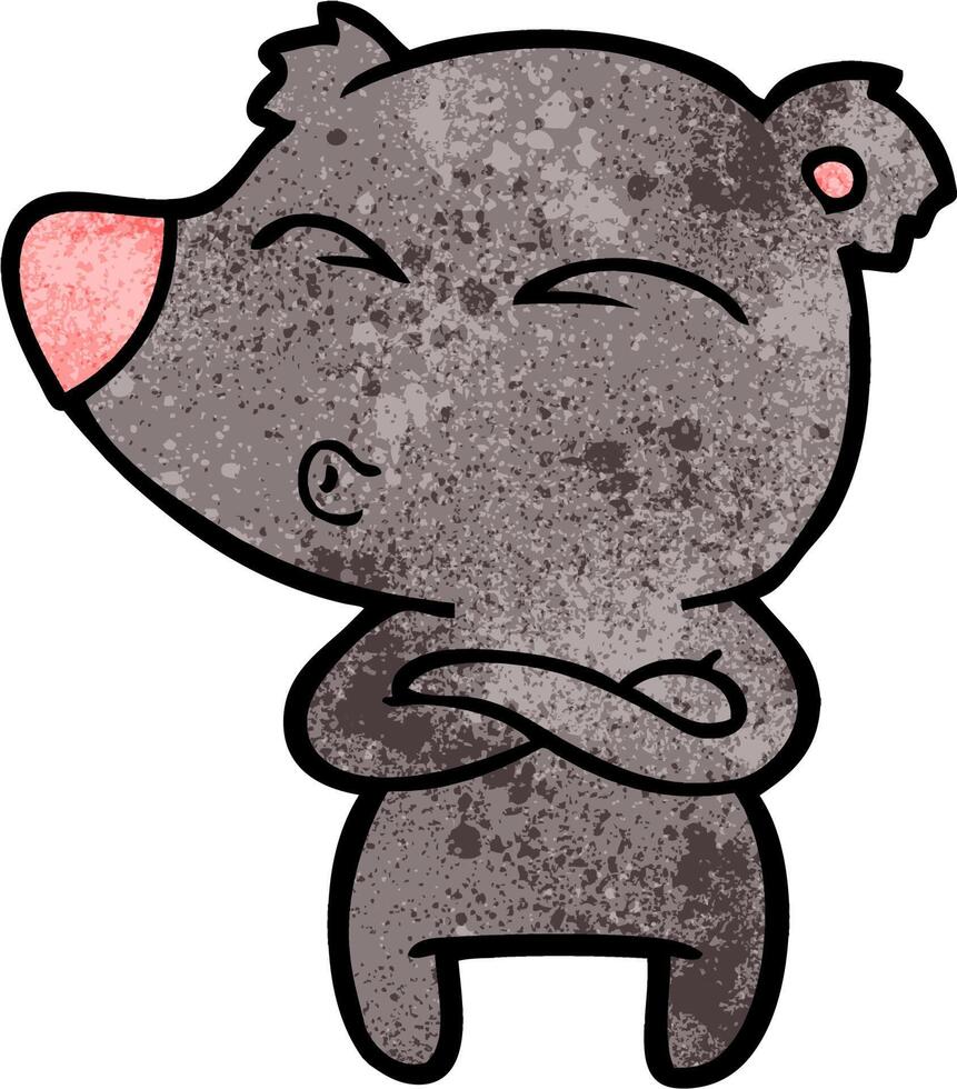 cartoon whistling bear vector