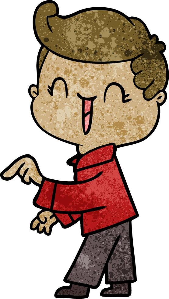 cartoon laughing boy pointing vector
