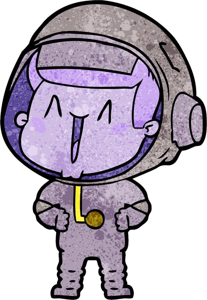 happy cartoon astronaut vector