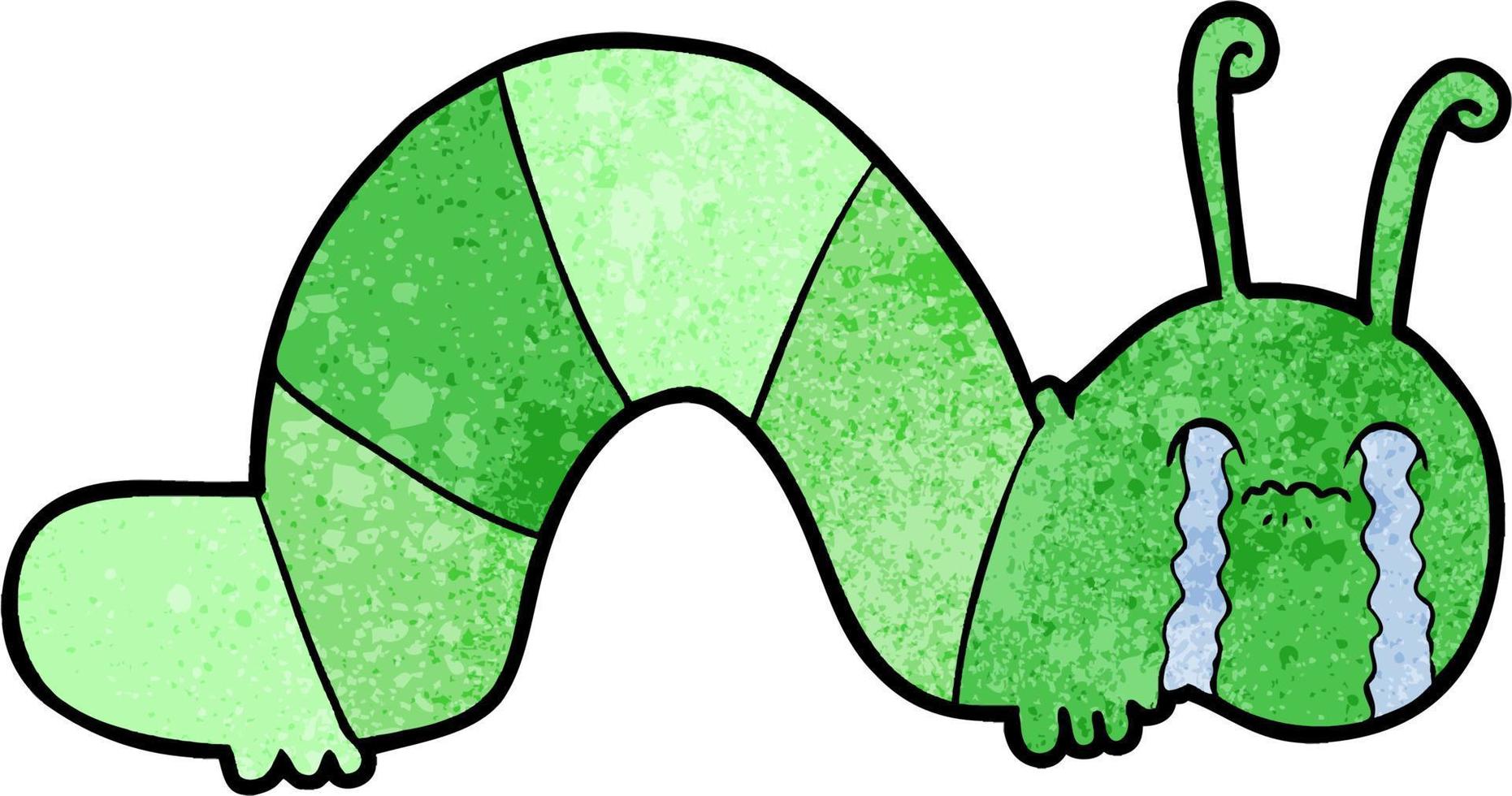 cartoon caterpillar obsessing over his regrets vector