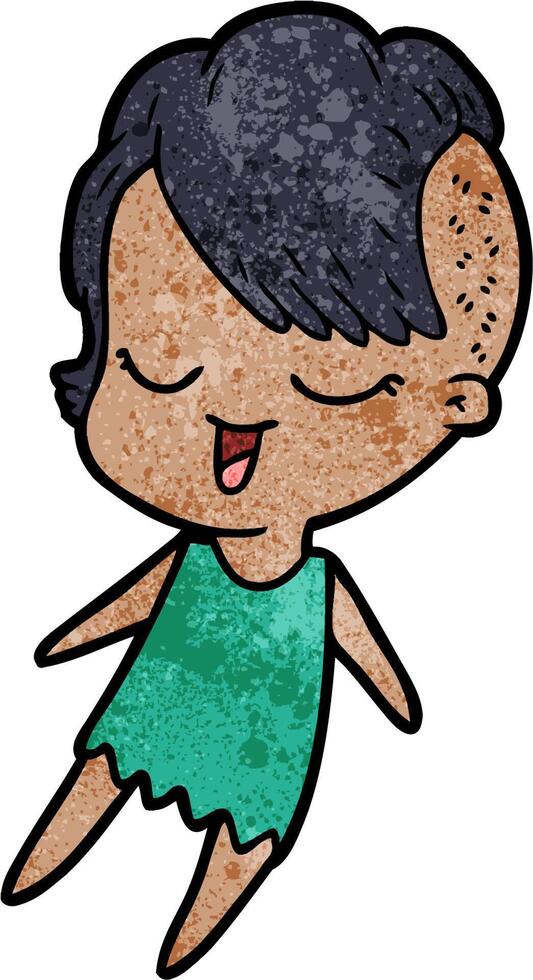 happy cartoon girl vector