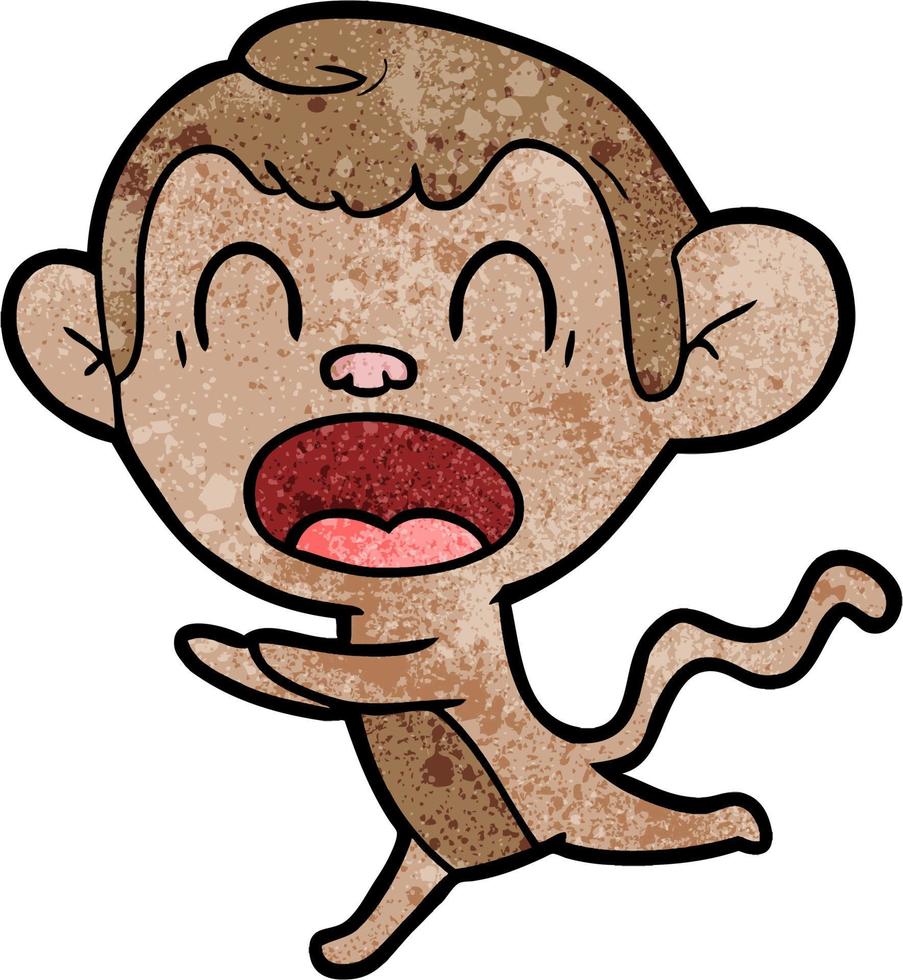 shouting cartoon monkey vector