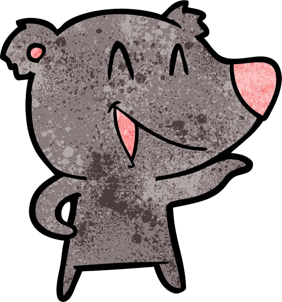 dibujos animados de oso riendo vector