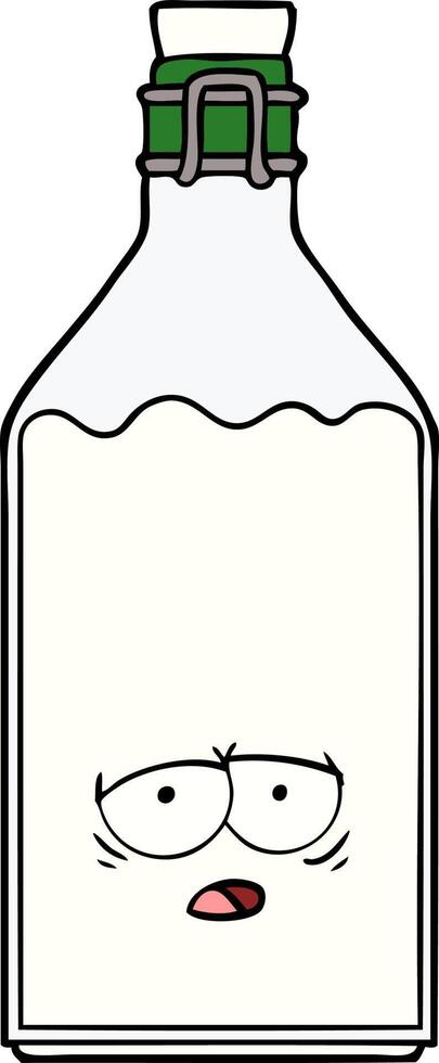 cartoon old milk bottle vector