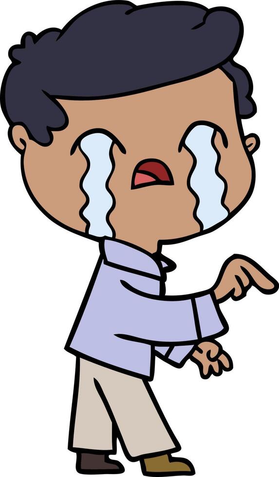 cartoon man crying vector