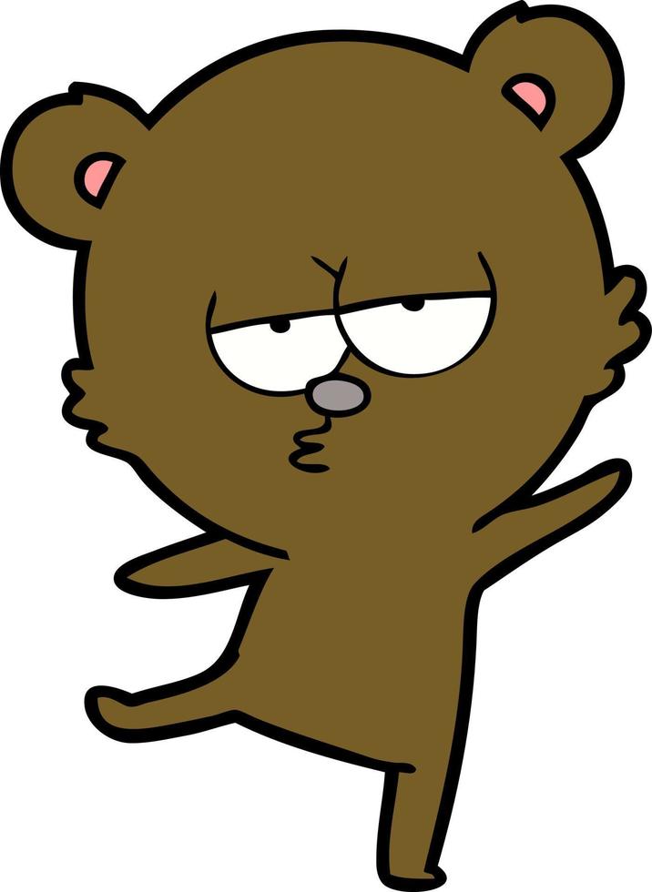 dibujos animados de oso aburrido vector