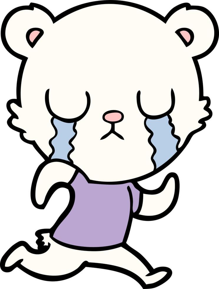 crying polar bear cartoon vector