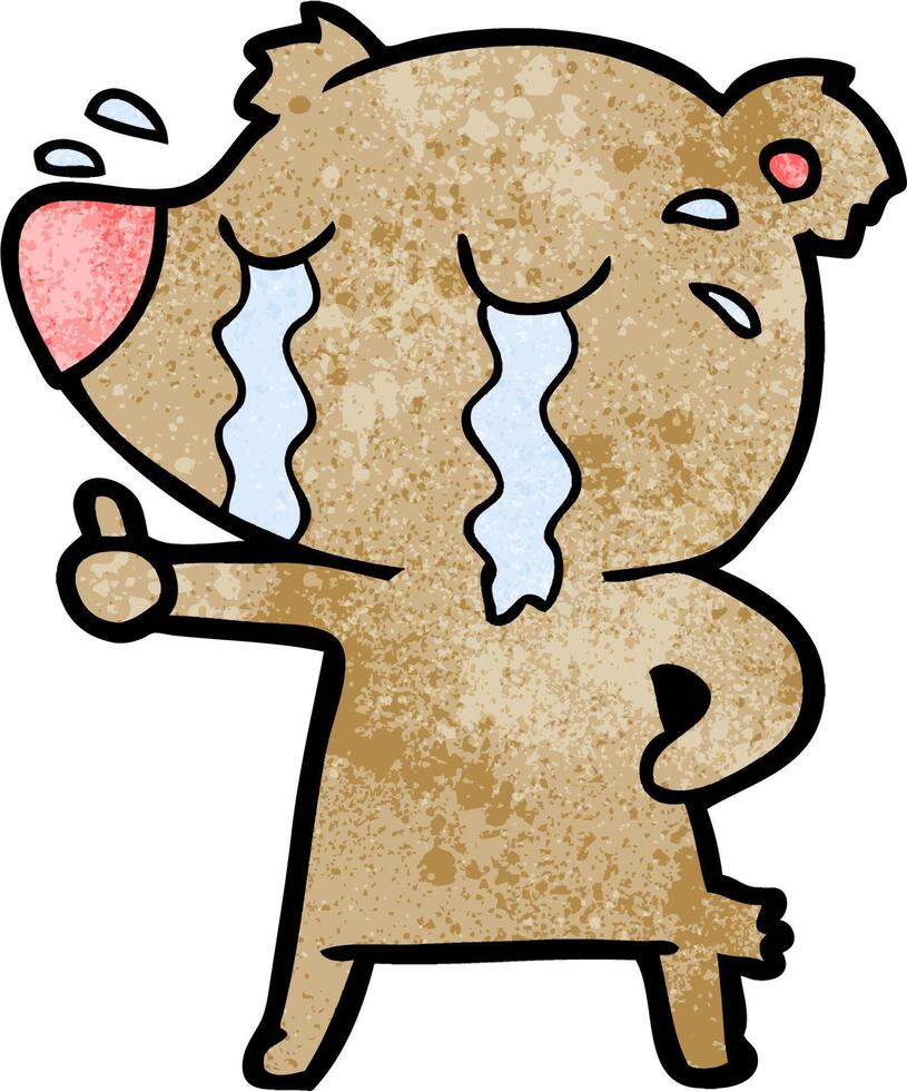 cartoon crying bear vector