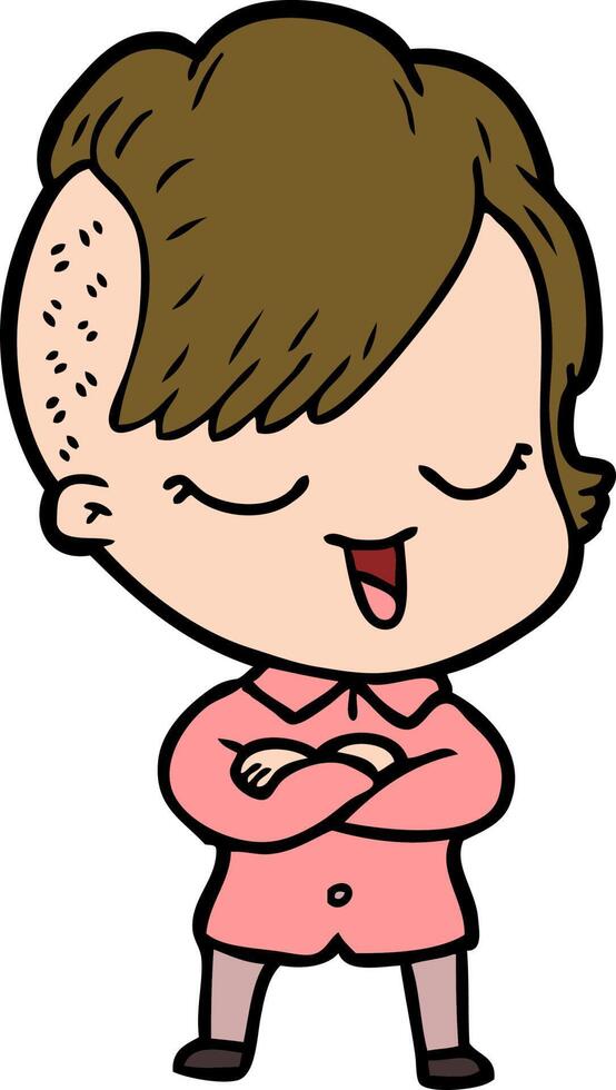 happy cartoon girl vector