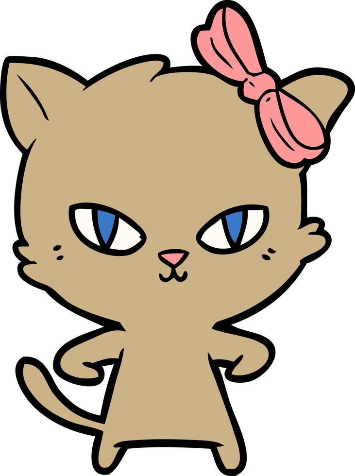 lindo gato de dibujos animados vector