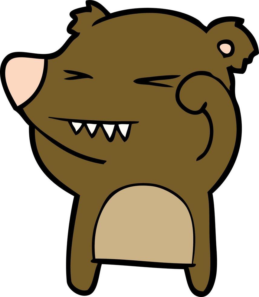 dibujos animados de oso enojado vector