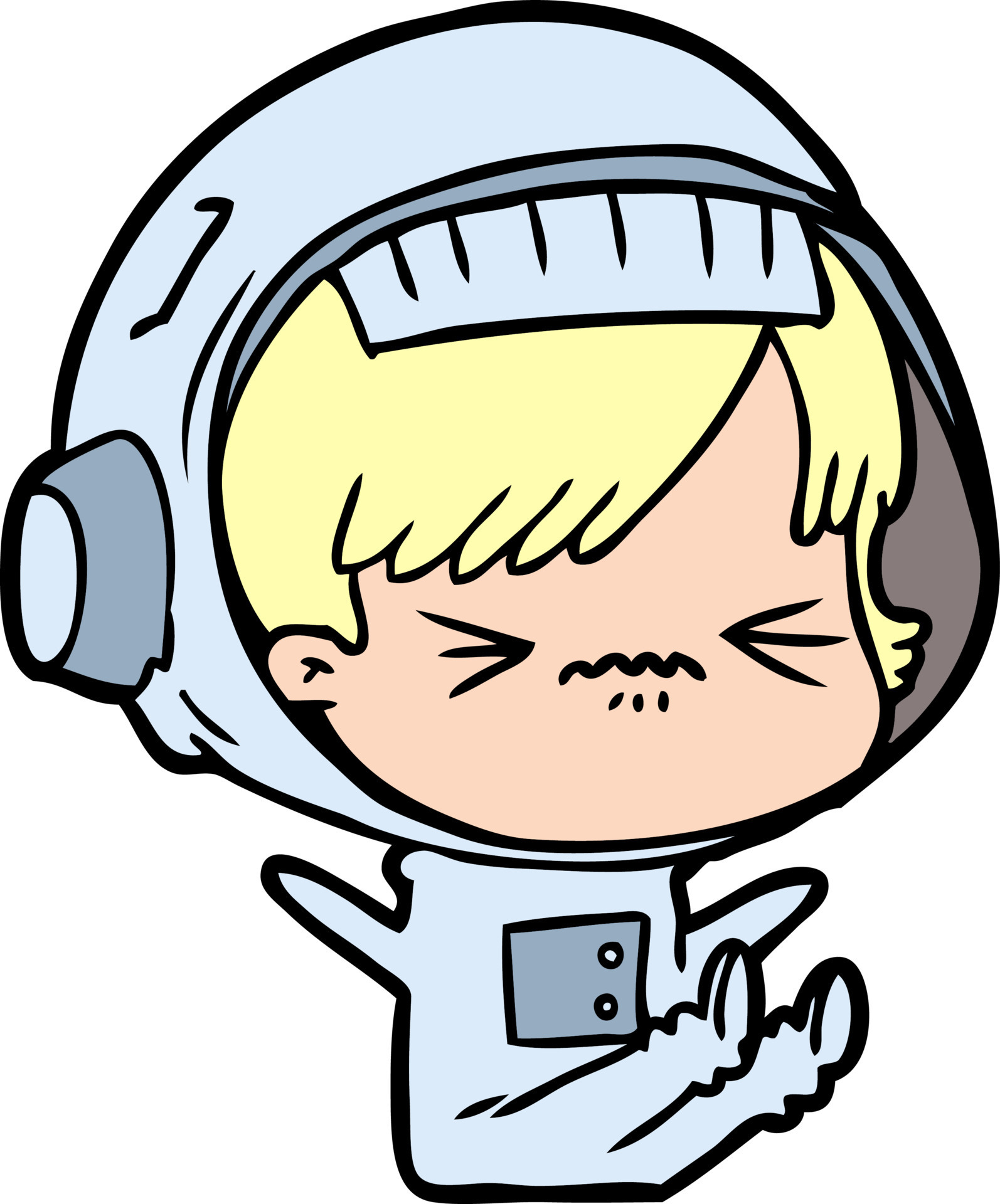 cartoon space girl throwing a tantrum 12548427 Vector Art at Vecteezy