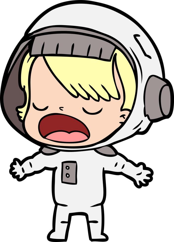 cartoon talking astronaut vector