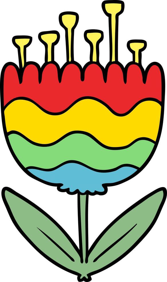 cartoon patterned flower vector