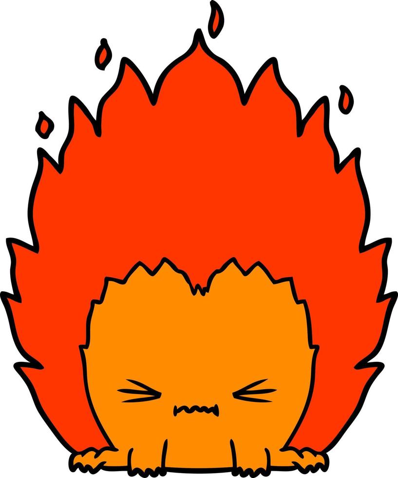cartoon fire creature vector