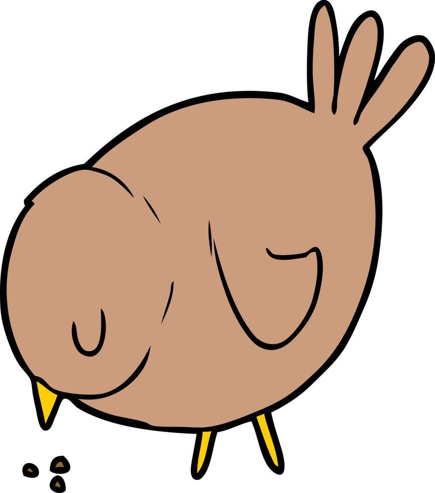 cartoon pecking bird vector