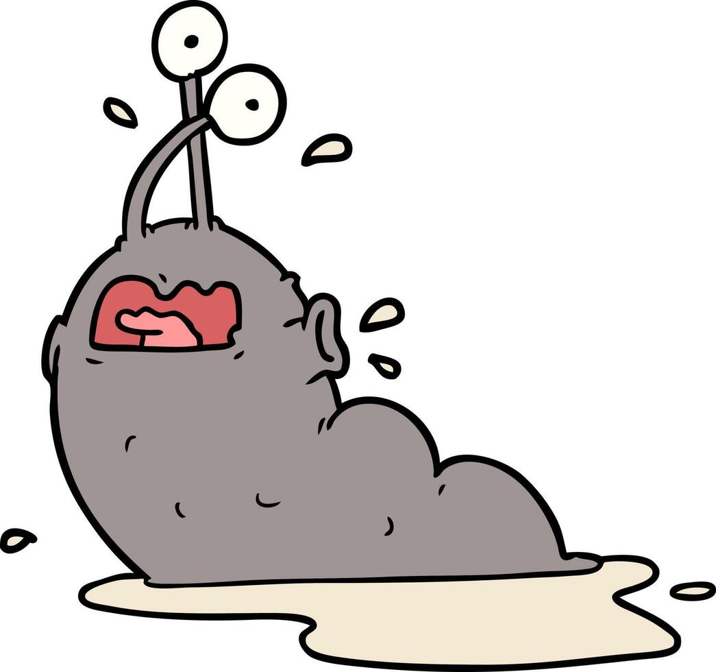 gross cartoon slug vector