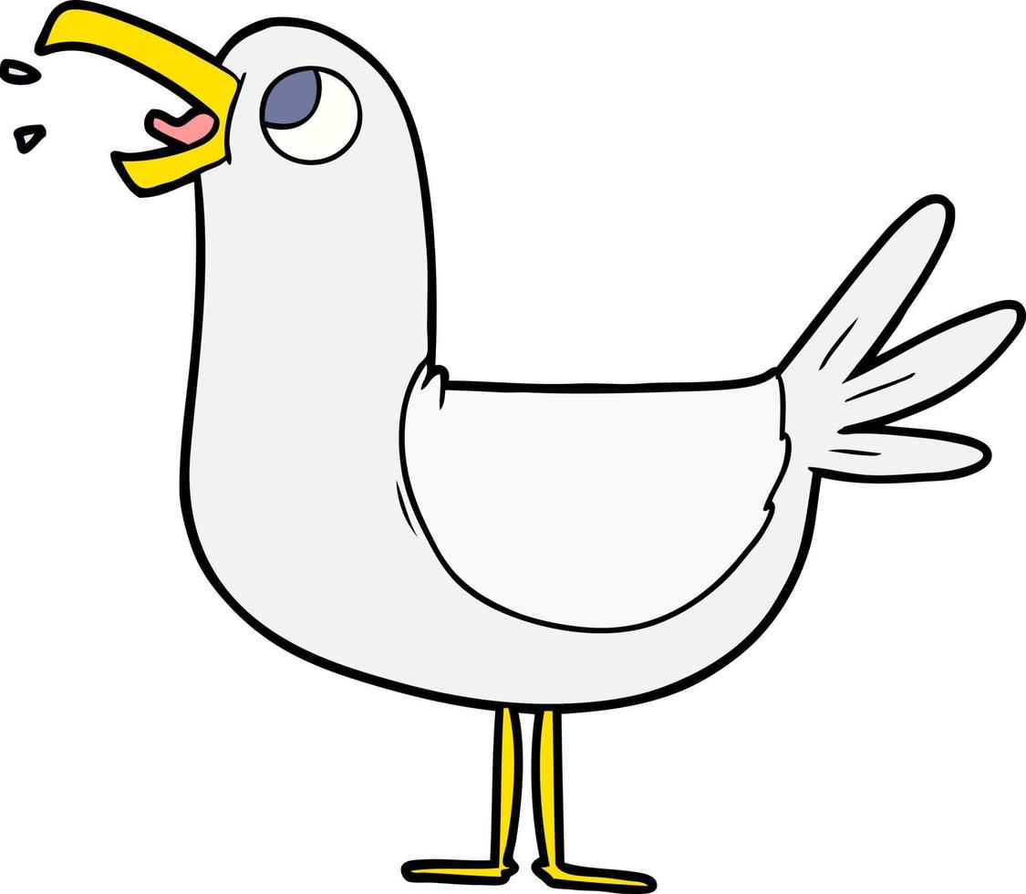 Vector cartoon seagull