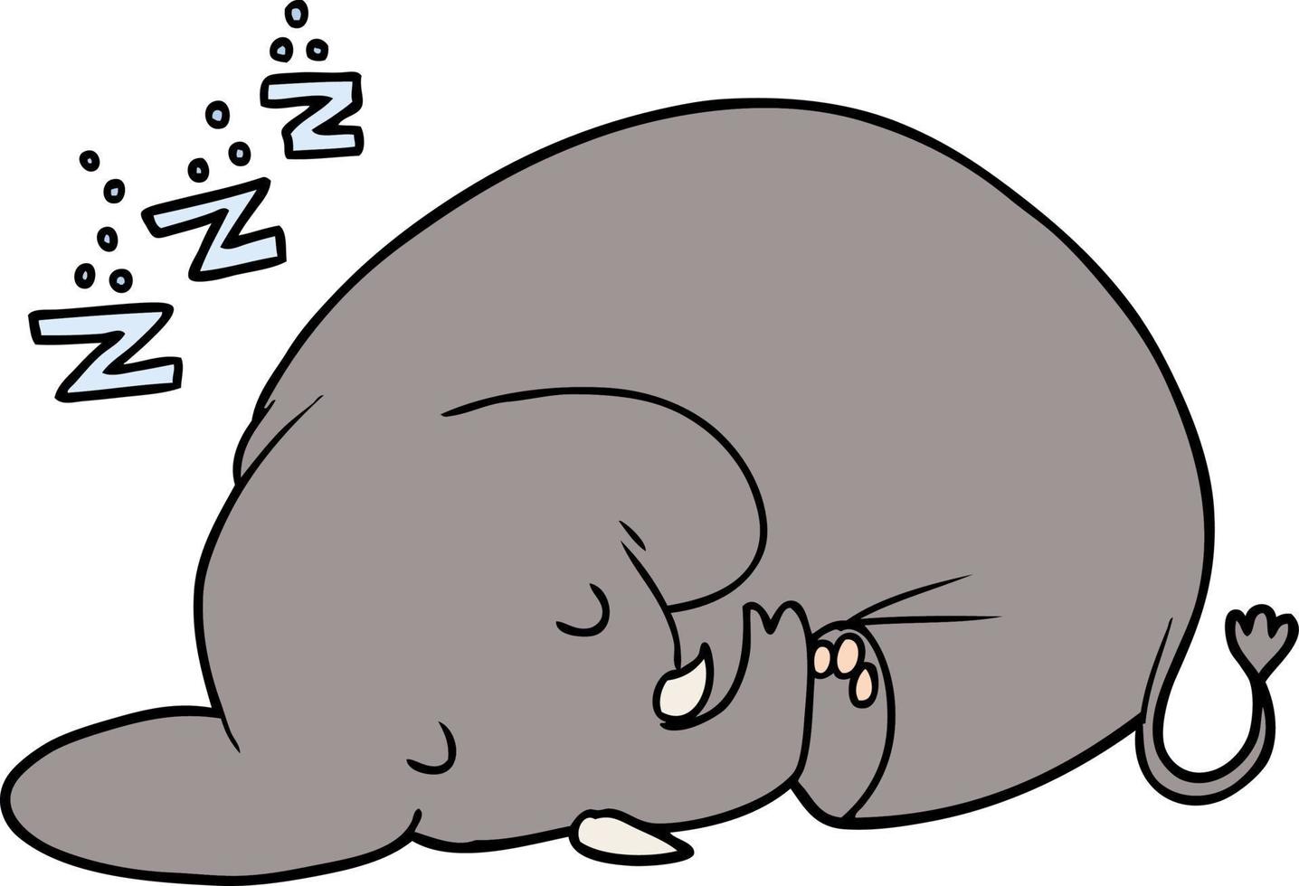 cartoon sleeping elephant vector