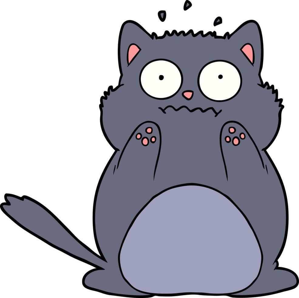 cartoon worried cat vector